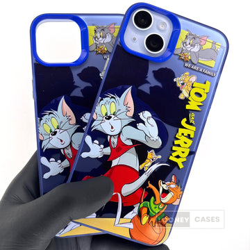 iPhone Matte Finish Case - Tom And Jerry Blue shade (iPhone 15 Series)