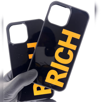 iPhone Glass Case - Rich (Black) (iPhone 14 Series)