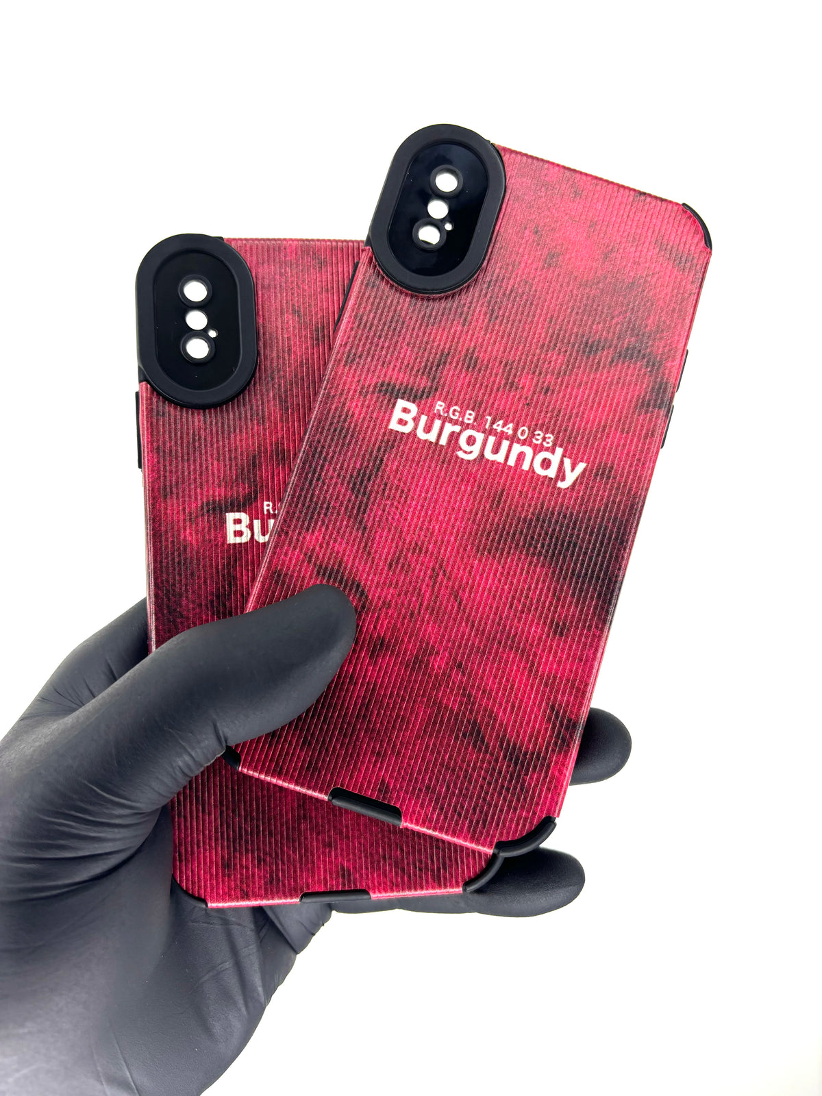 iPhone Textured Printed case - Burgundy