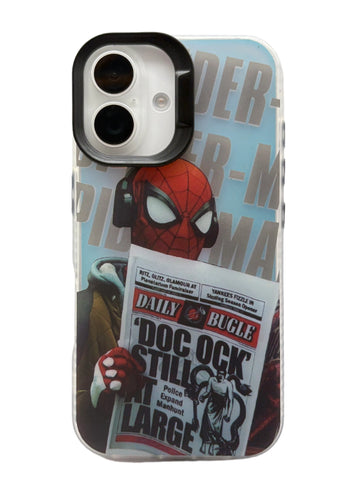 iPhone 3D Fluorescent Case - Newspaper Spider Black (iPhone 13 Series)