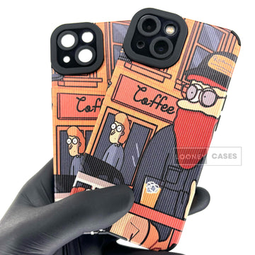 iPhone Textured Printed case - Coffee (iPhone 13 Series)