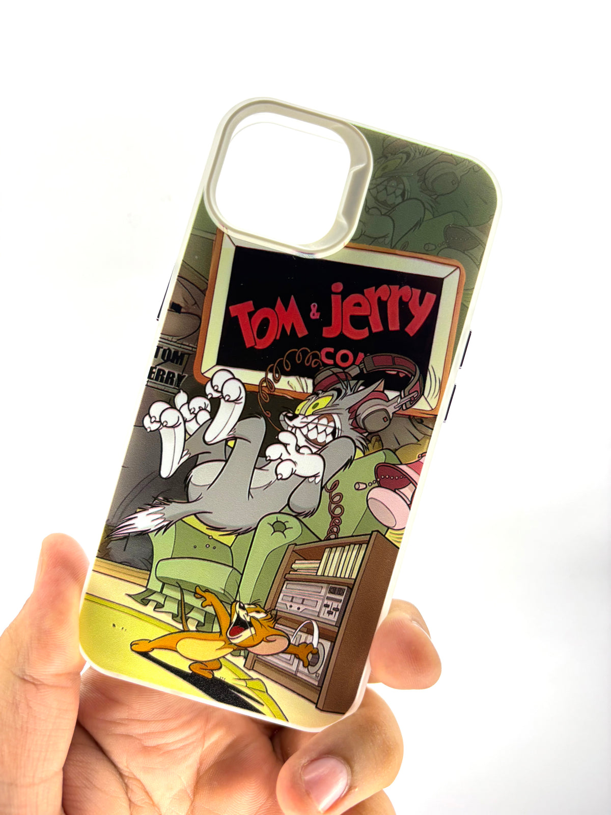 iPhone Matte Finish Case - White Tom And Jerry