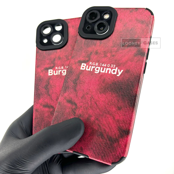 iPhone Textured Printed case - Burgundy