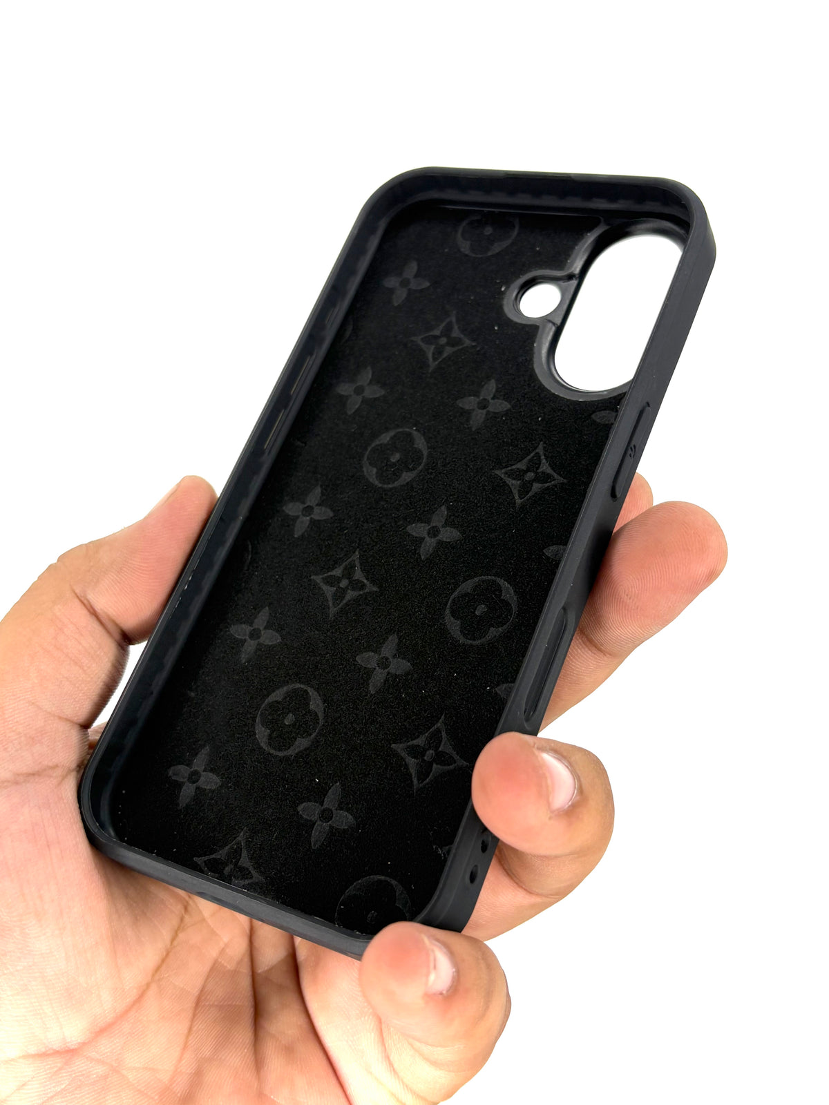 iPhone Leather Finish Case with Built-in Stand Spinner Wheel