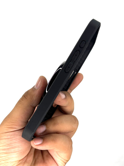 iPhone Leather Finish Case with Built-in Stand Spinner Wheel
