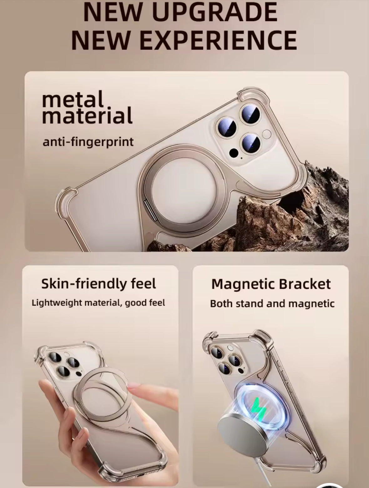 Aluminium Alloy Magnetic Frameless Phone Case