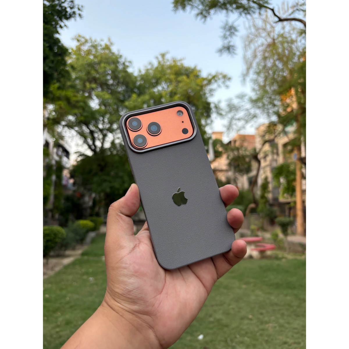 iPhone Leather Finish case (Grey)