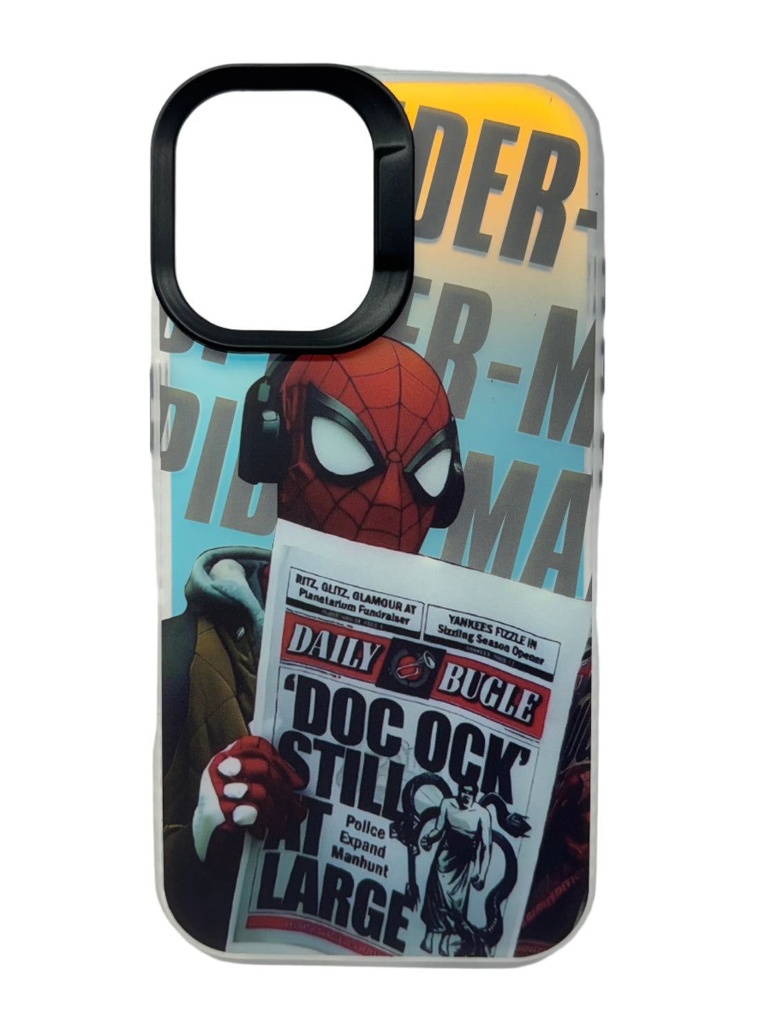 iPhone 3D Fluorescent Case - Newspaper Spider Black (iPhone 13 Series)