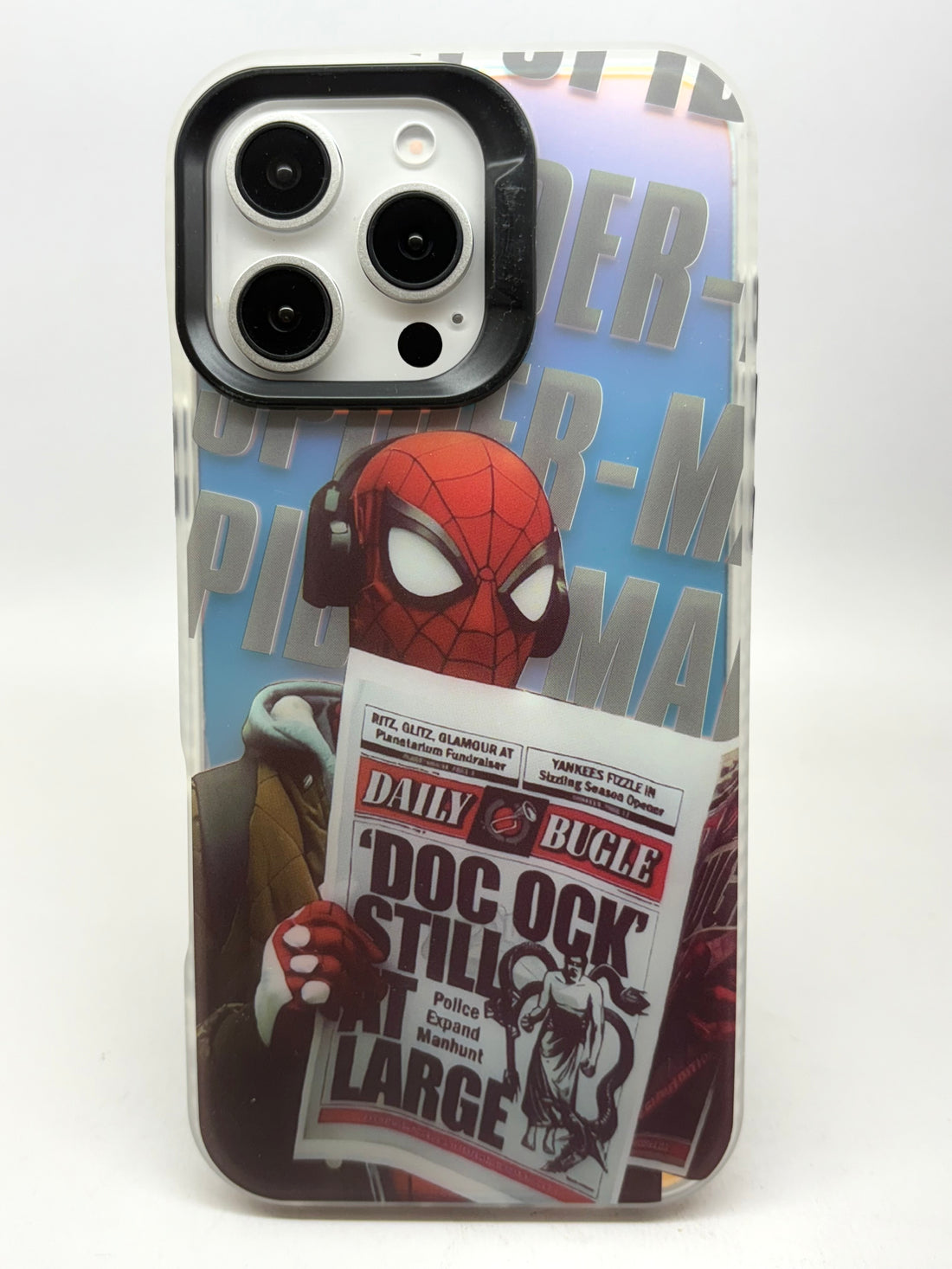 iPhone 3D Fluorescent Case - Newspaper Spider Black