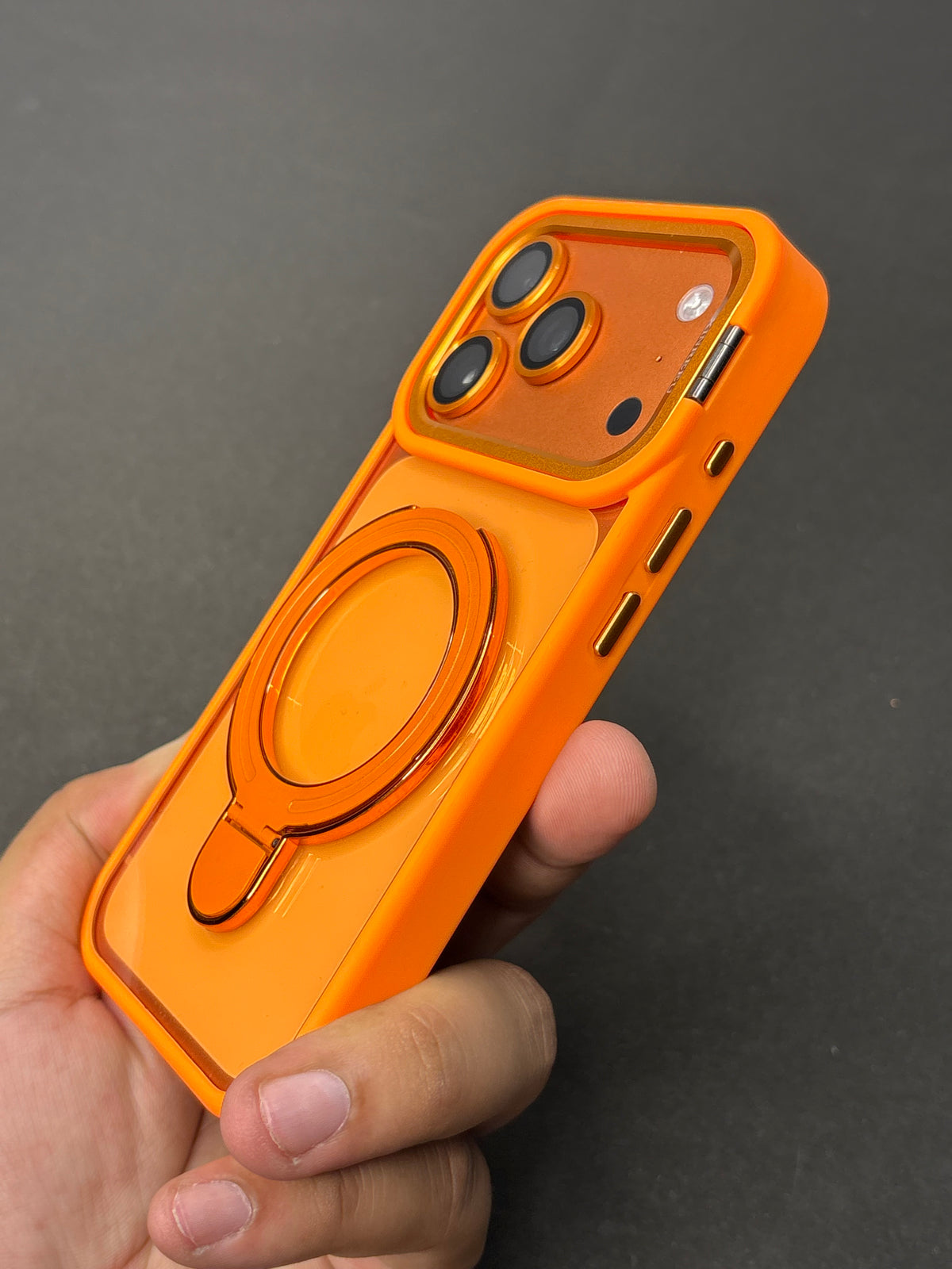 Magnetic Ring Holder iPhone Case with Max Shockproof and Camera Stand Lens Protection Shell