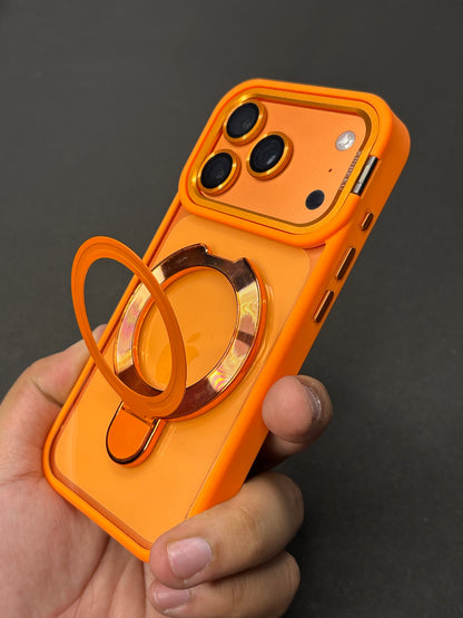 Magnetic Ring Holder iPhone Case with Max Shockproof and Camera Stand Lens Protection Shell
