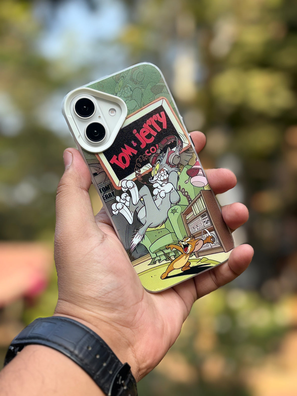 iPhone Matte Finish Case - White Tom And Jerry