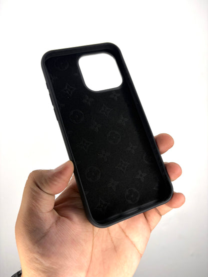 iPhone Leather Finish Case with Built-in Stand Spinner Wheel