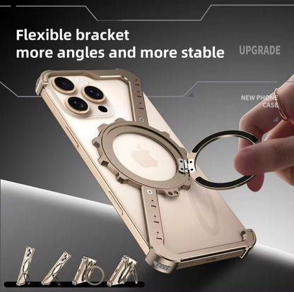 Luxury Aluminum Metal Magnetic Rotating Bracket Mobile Phone case