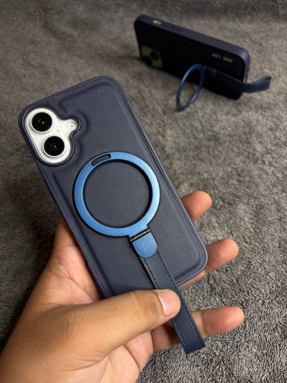 iPhone MagGrip Leather Case with Metal Ring.
