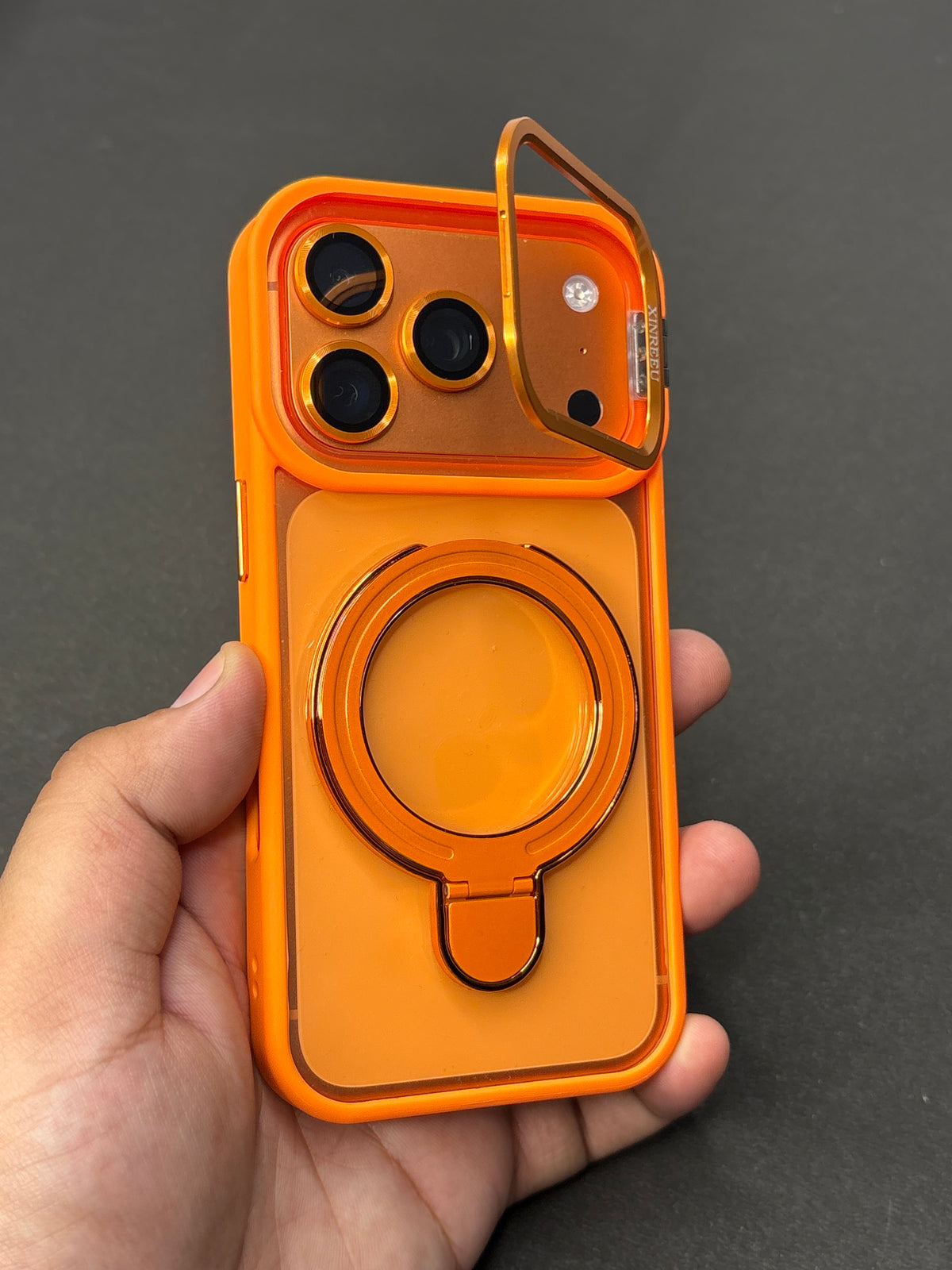 Magnetic Ring Holder iPhone Case with Max Shockproof and Camera Stand Lens Protection Shell