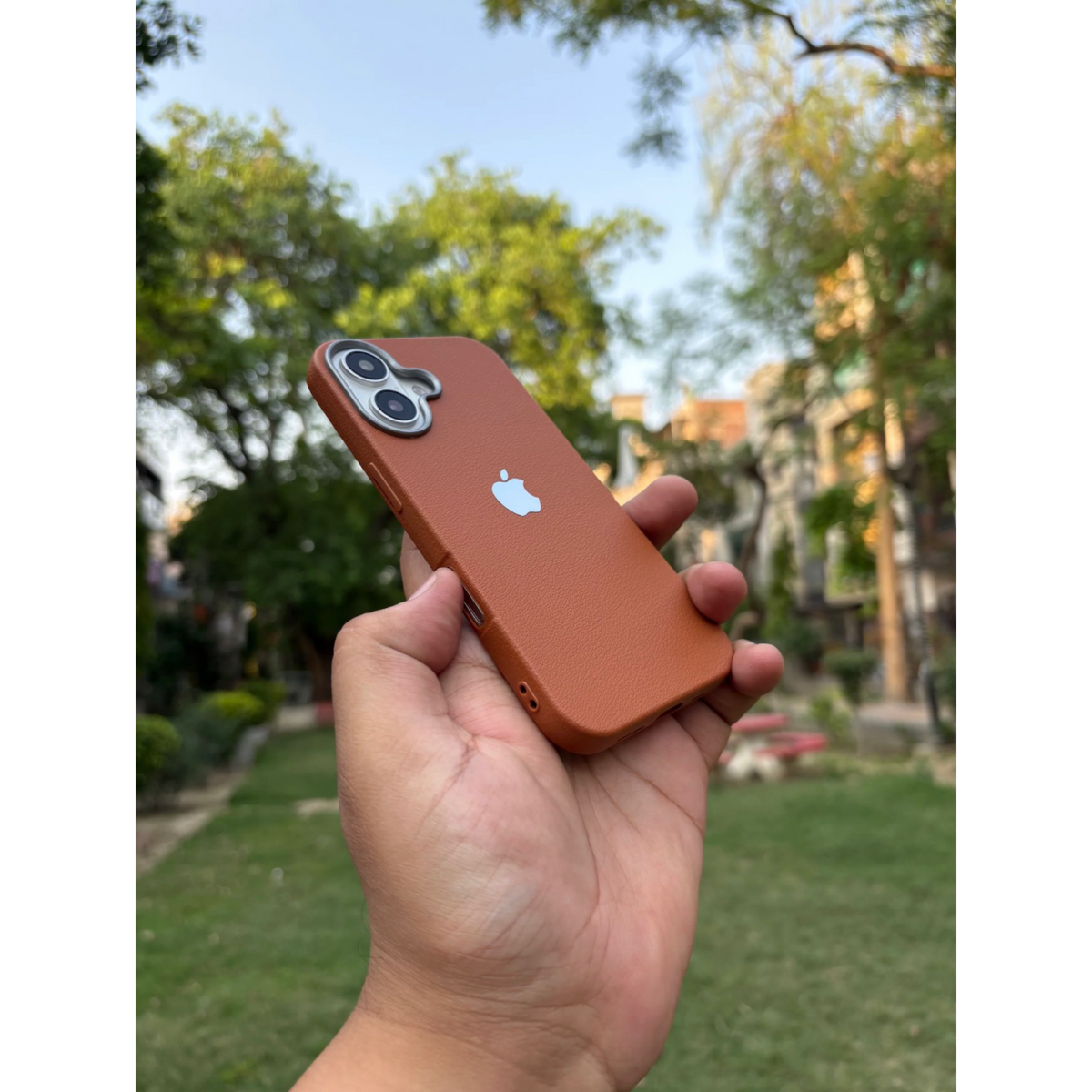 iPhone Leather Finish case (Brown)