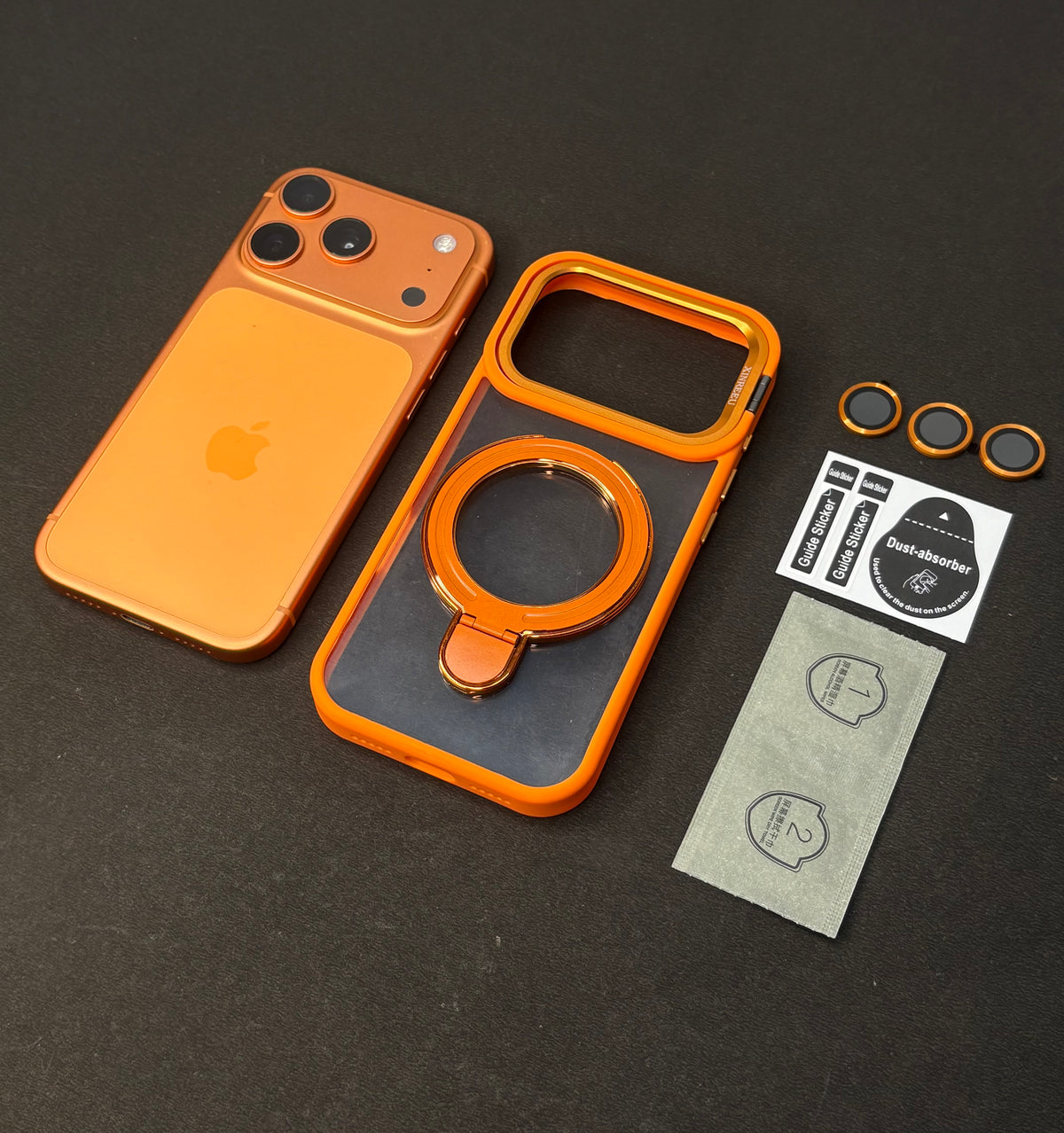 Magnetic Ring Holder iPhone Case with Max Shockproof and Camera Stand Lens Protection Shell