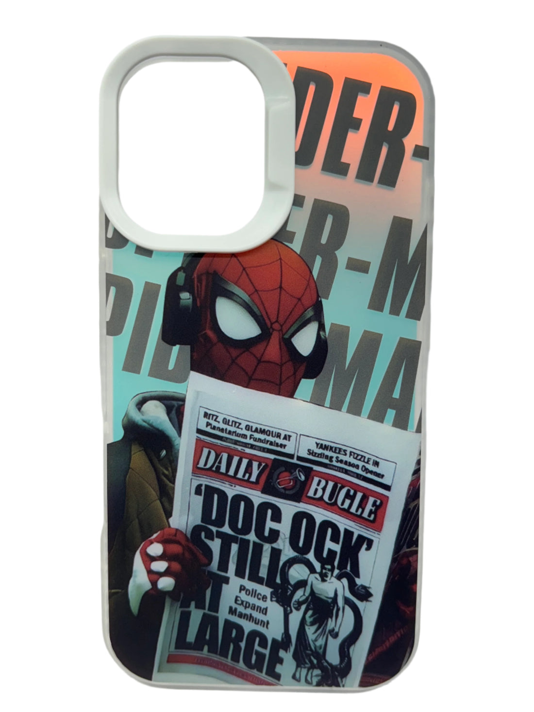 iPhone 3D Fluorescent Case - Newspaper Spider White Ring (iPhone 11 Series)