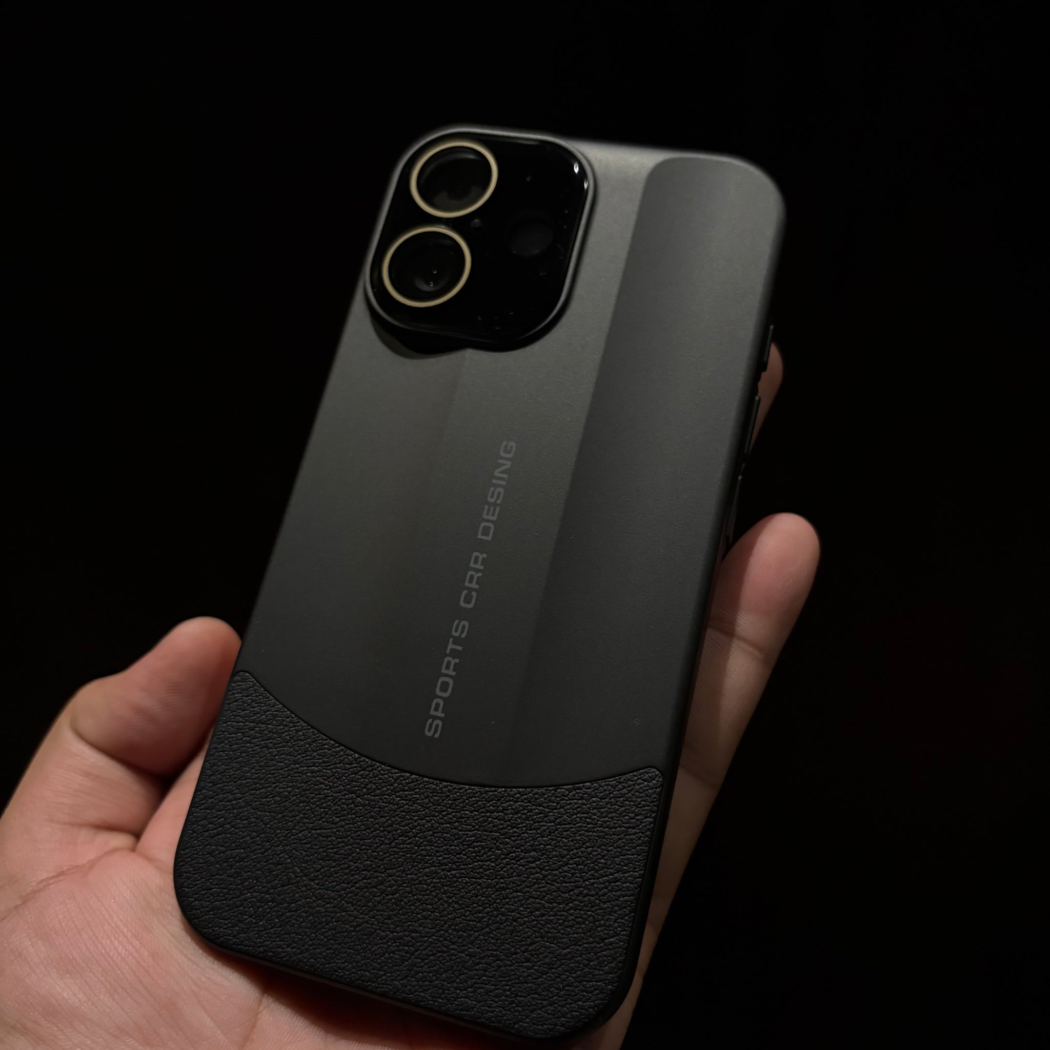 Sports Design Luxury Matte Case with Leather Grip (iPhone 15 Series)