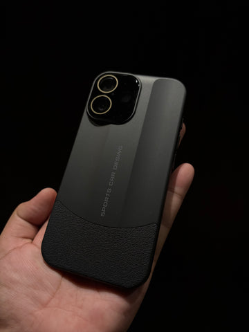Sports Design Luxury Matte Case with Leather Grip (iPhone 15 Series)
