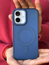 iPhone Smoked Magsafe matte finish case (Blue)