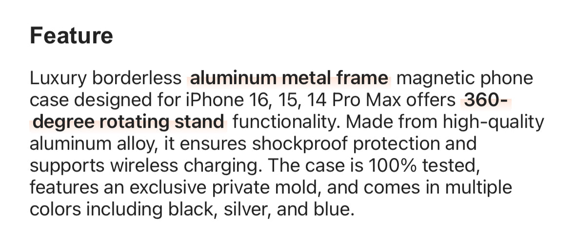 Luxury Borderless Aluminum Metal Frame Magnetic Phone Case