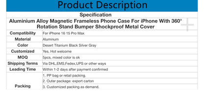 Aluminium Alloy Magnetic Frameless Phone Case