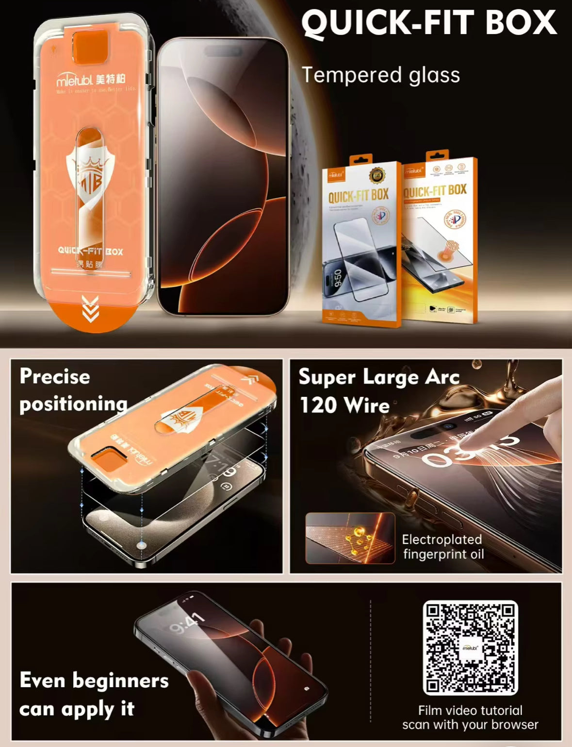 High Quality Easy Installation Box Quick Fit Screen Protector Tempered Glass