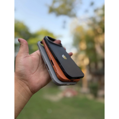 iPhone Leather Finish case (Grey)