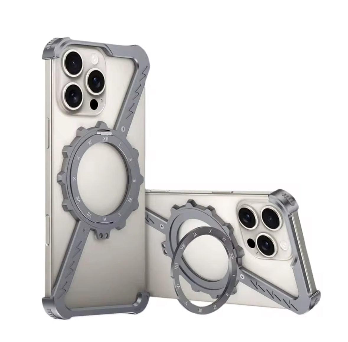 Luxury Aluminum Metal Magnetic Rotating Bracket Mobile Phone case
