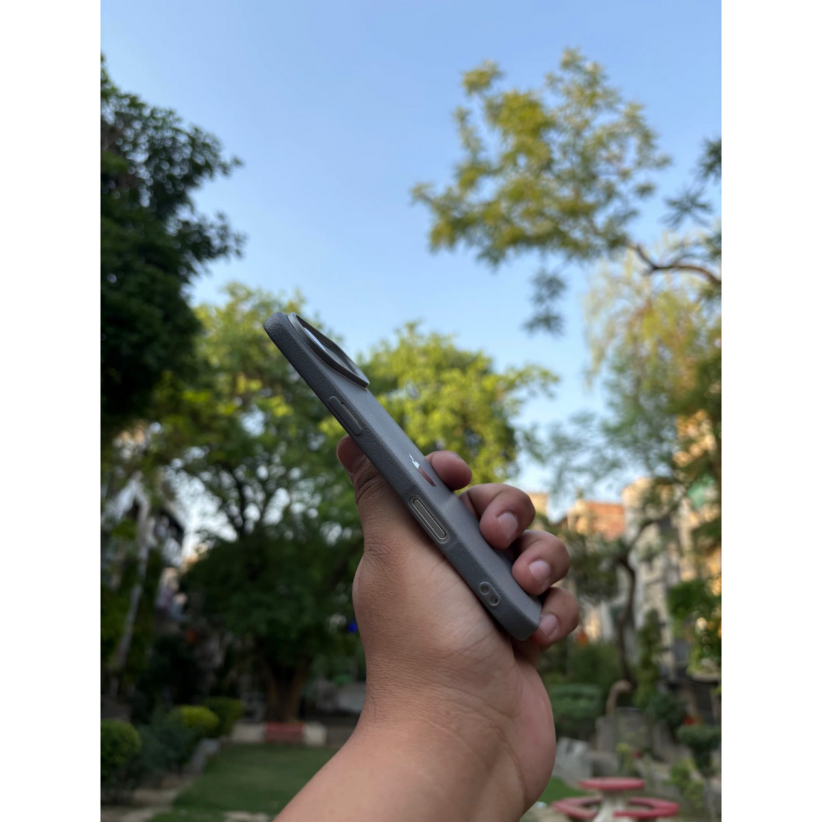 iPhone Leather Finish case (Grey)