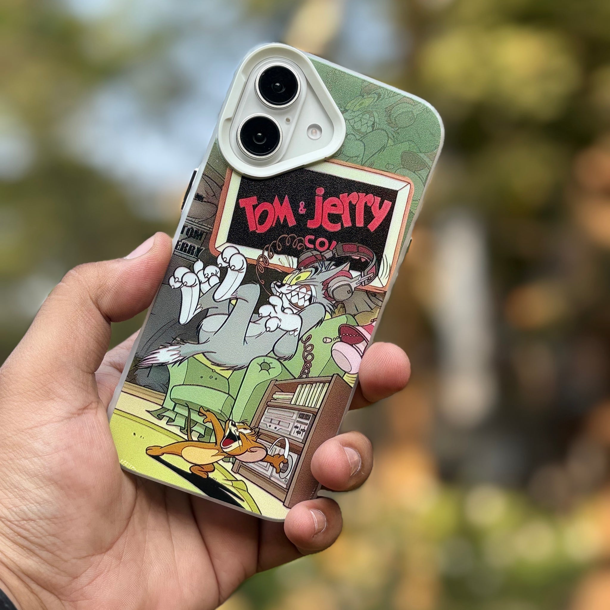 iPhone Matte Finish Case - White Tom And Jerry