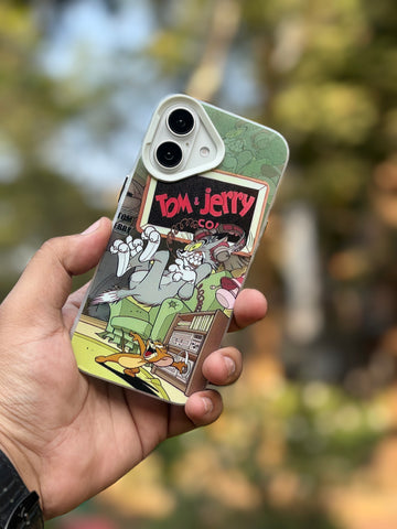 iPhone Matte Finish Case - White Tom And Jerry