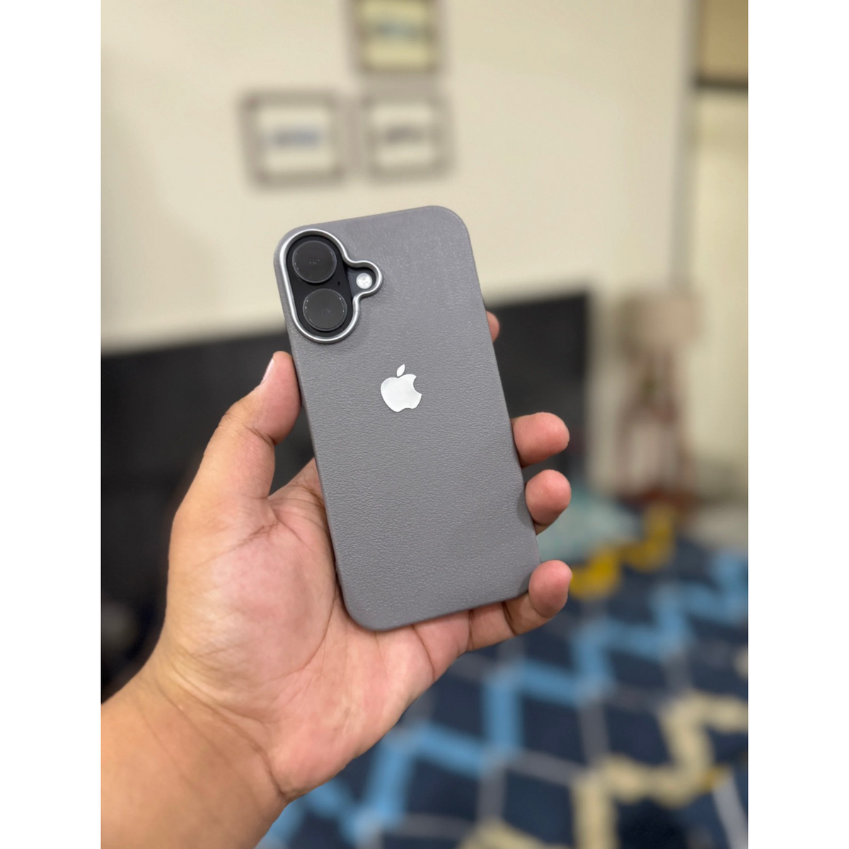 iPhone Leather Finish case (Grey)