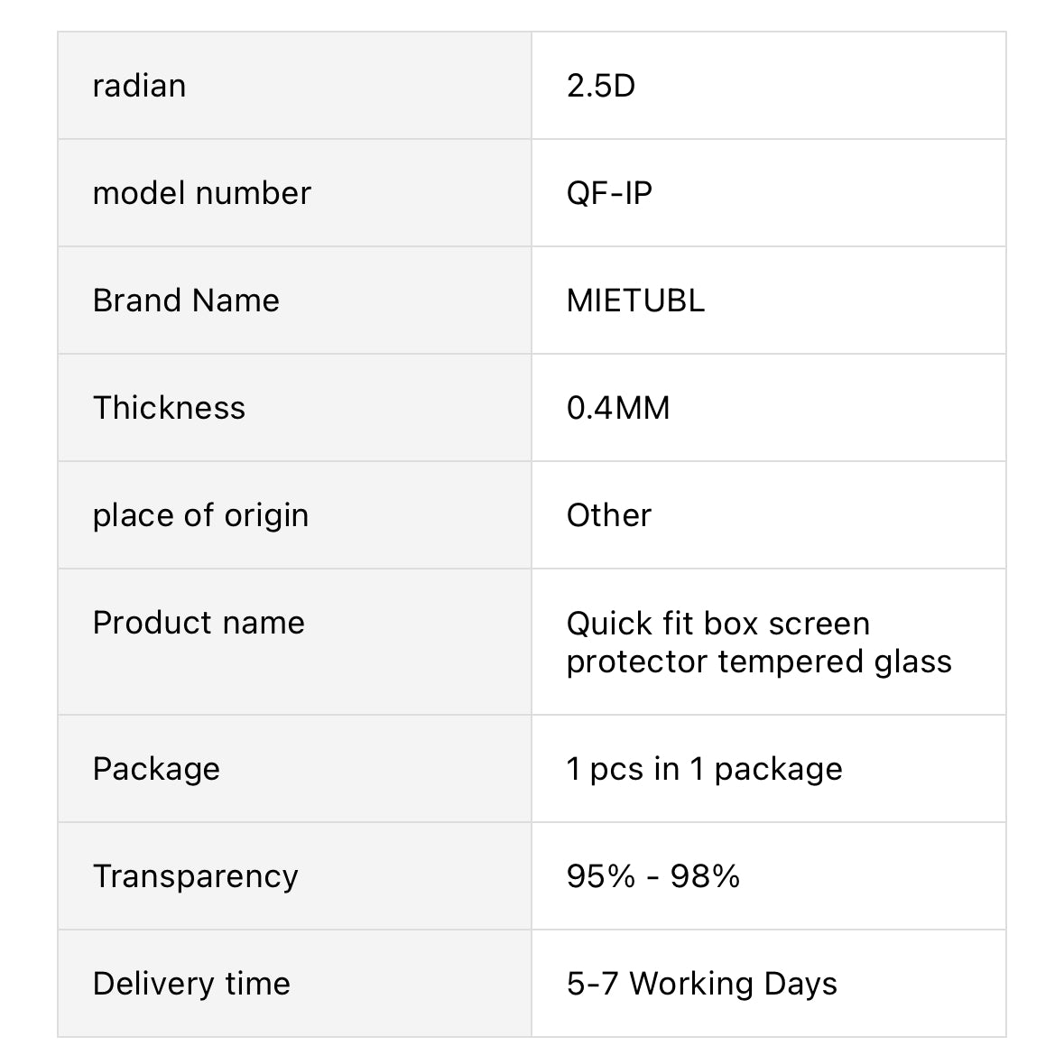 High Quality Easy Installation Box Quick Fit Screen Protector Tempered Glass