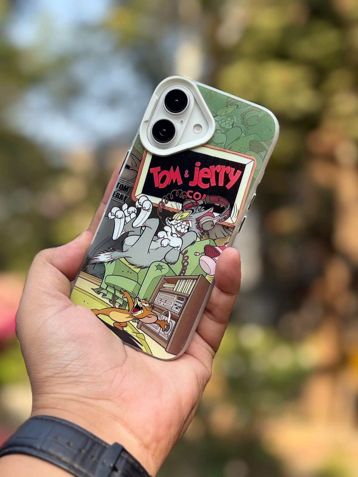iPhone Matte Finish Case - White Tom And Jerry