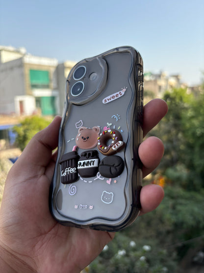 Melomon ultra hybrid 3d wave cartoon case with silicone design drop protection case